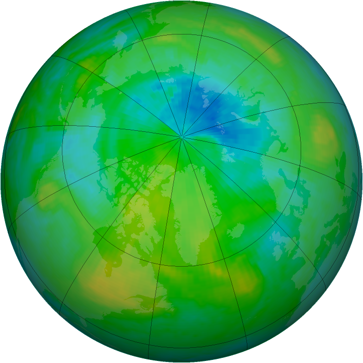 Arctic ozone map for 02 September 1987